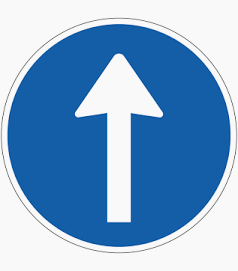 Bord D4 verplicht rechtdoor