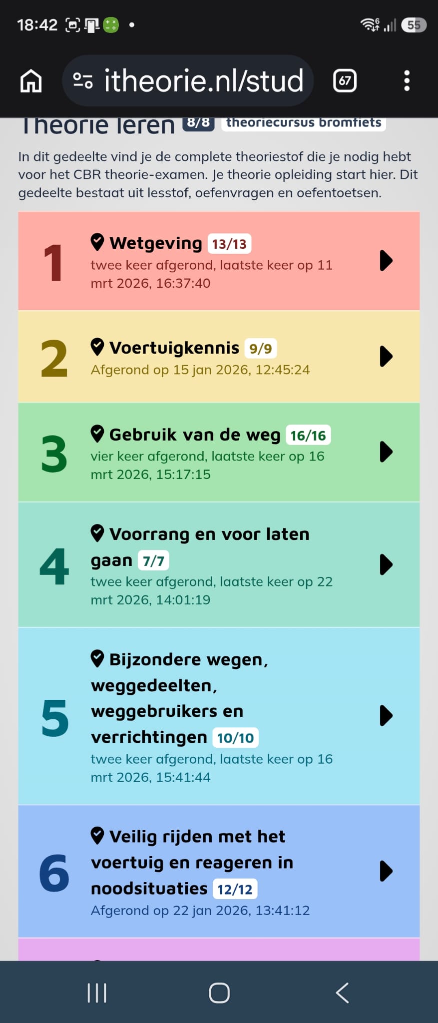 8 hoofdstukken lesstof